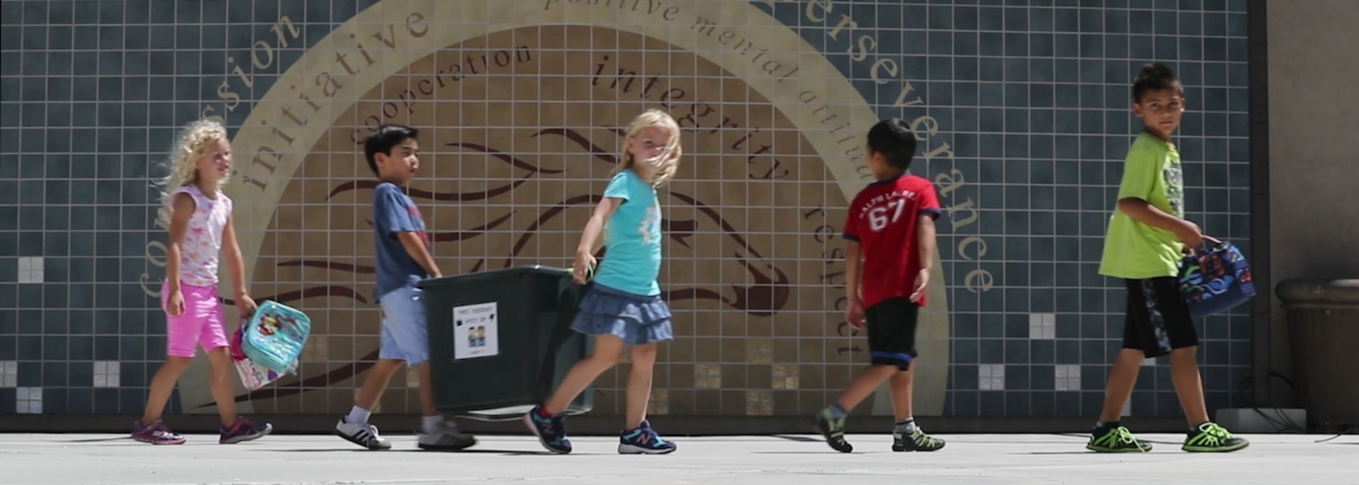 students walking