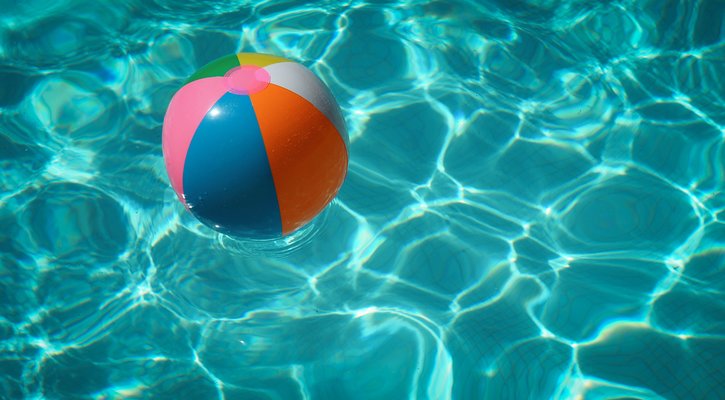 Beach ball in pool