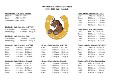 Woodbury Bell Schedule
